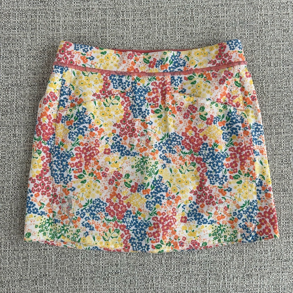 Polo Ralph Lauren RLX Girls Small (7) Floral Pink Skort with built in shorts